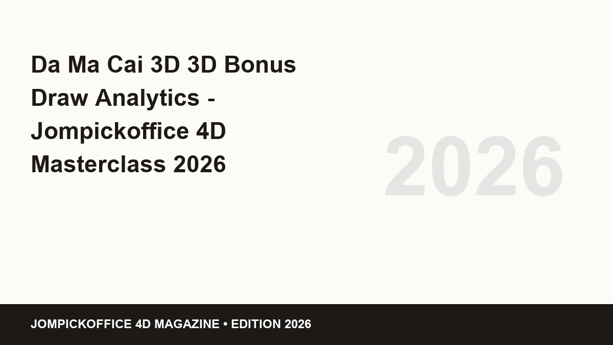 da ma cai 3d 3d bonus draw analytics - Da Ma Cai 3D 3D Bonus Draw Analytics
